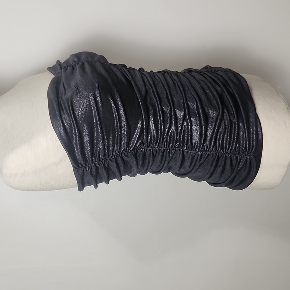 Express Ruched Tube Cocktail Metallic Top - Picture 6 of 15